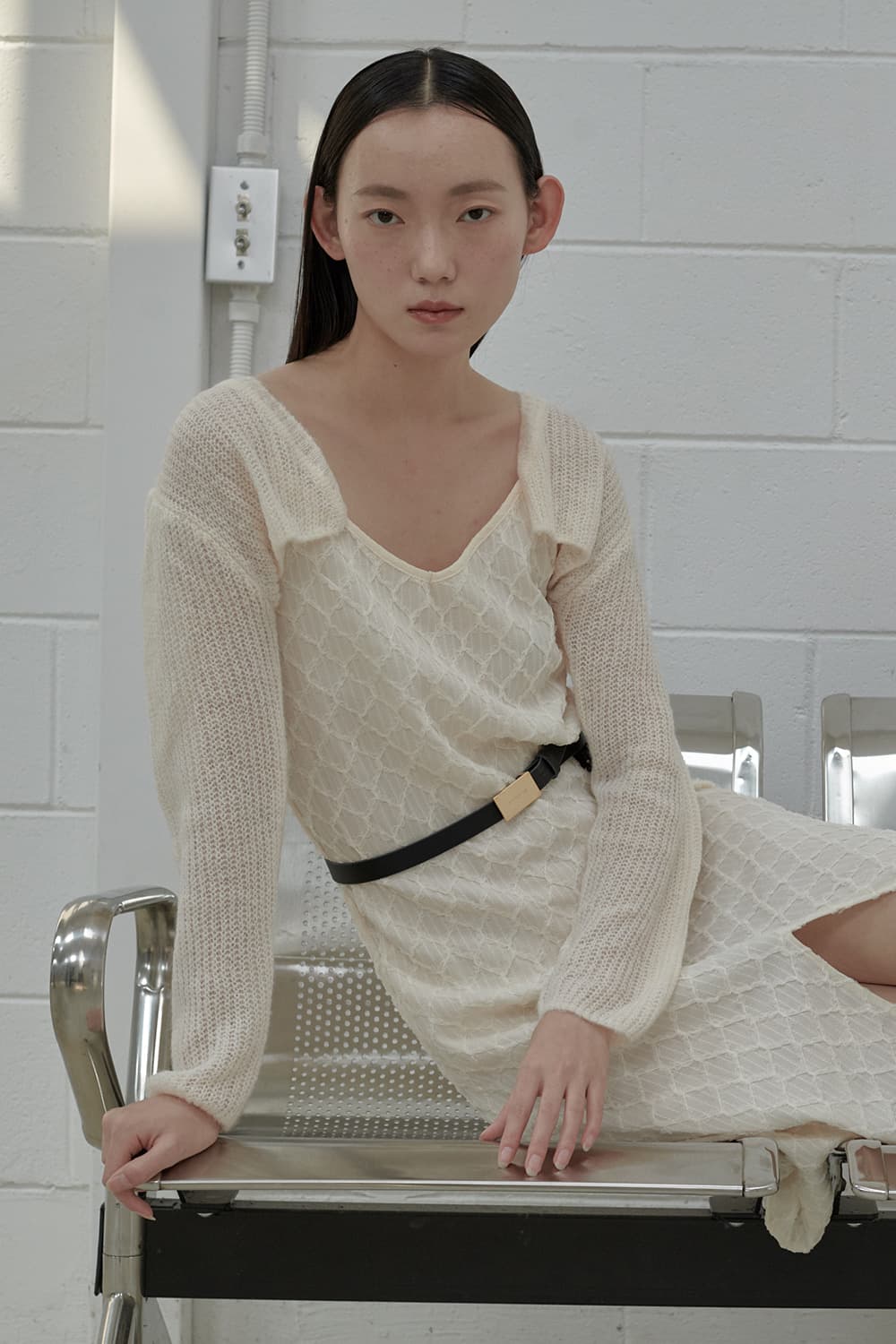 Lueur Knit Cropped Cardigan - Cream