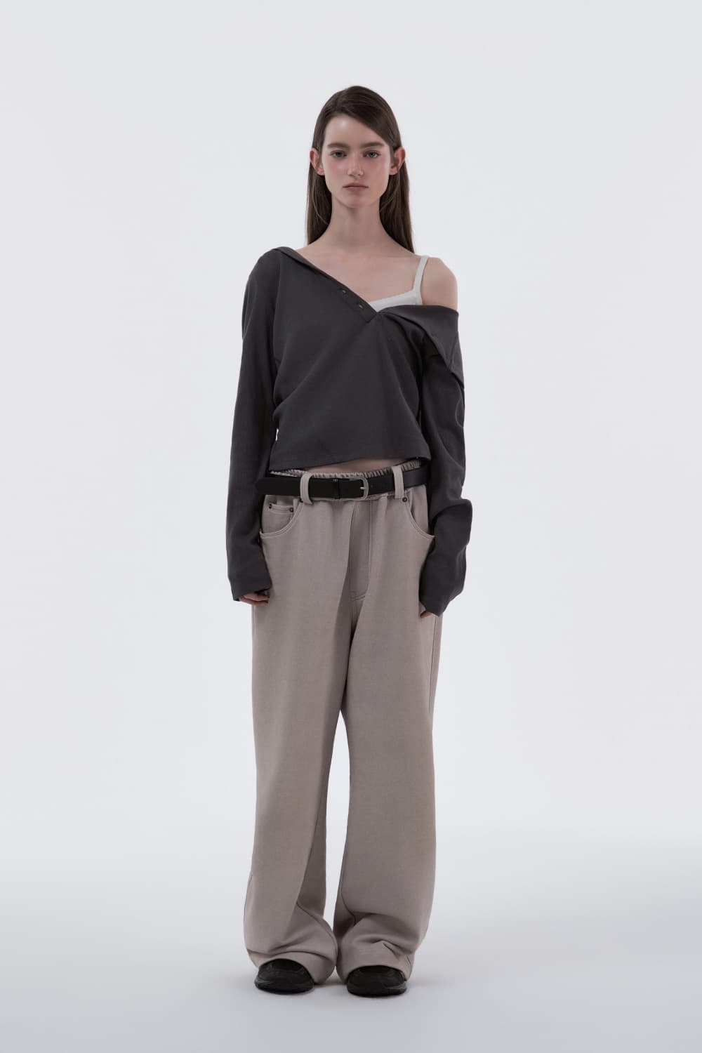 Denim Dyed Sweat Pants - Ash Beige