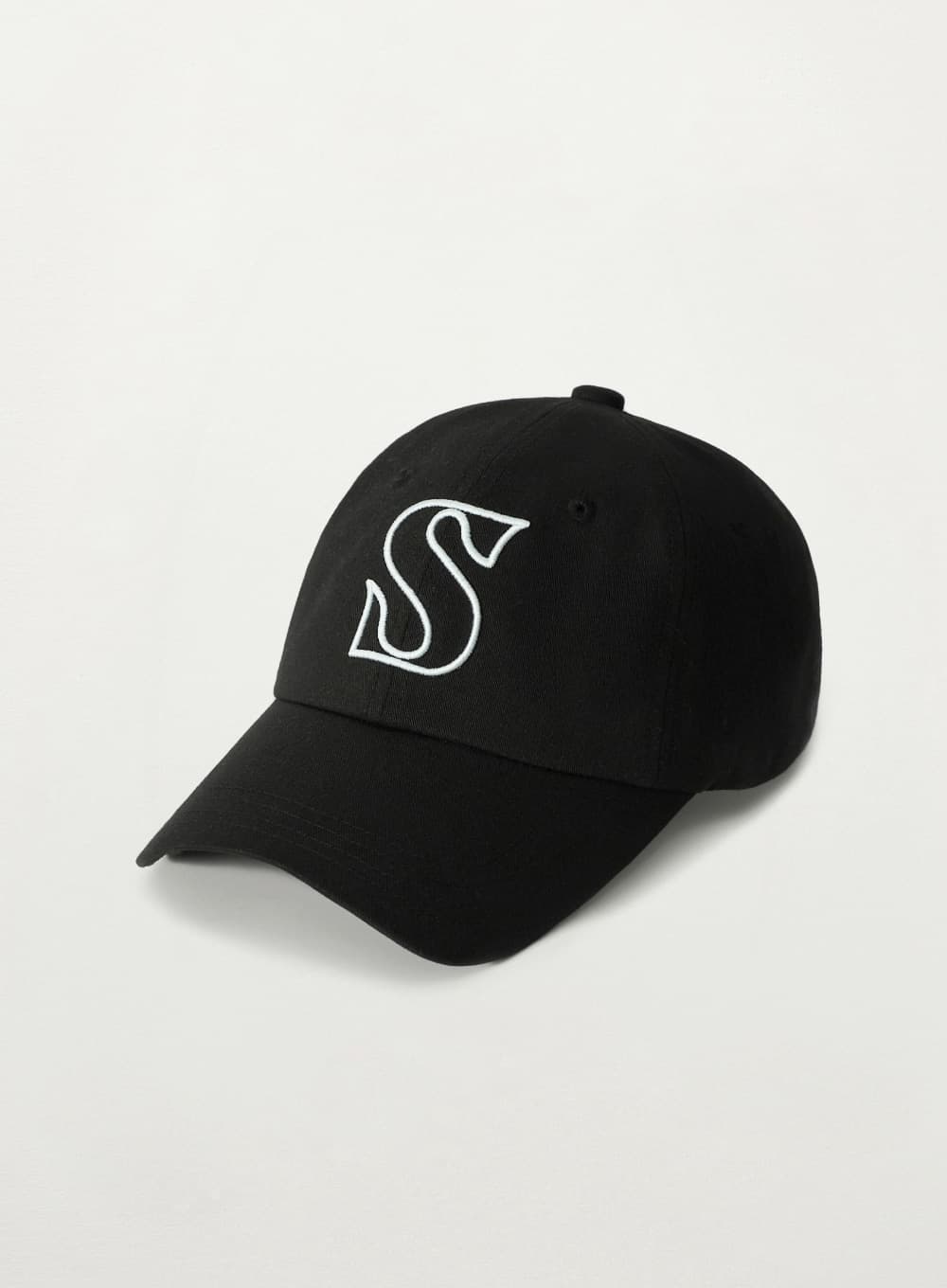 S Logo Vintage Casual Ball Cap - Black