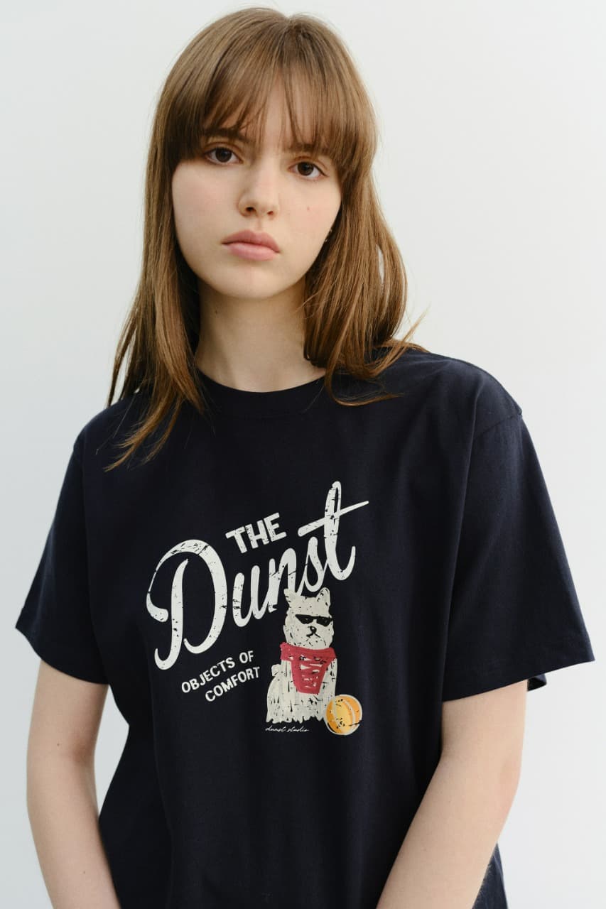 UNISEX DRAWING PUPPY T-SHIRT FRENCH NAVY_UDTS6B127N2