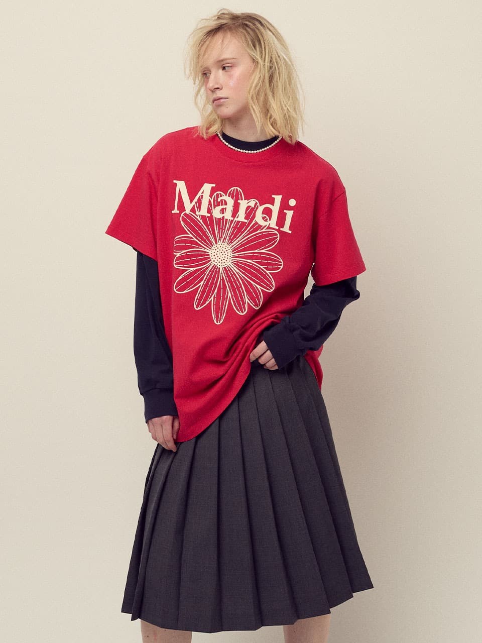 UNISEX TSHIRT FLOWERMARDI_RED IVORY
