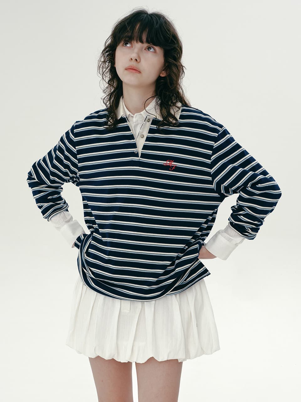 STRIPE PK SHIRT (NAVY)