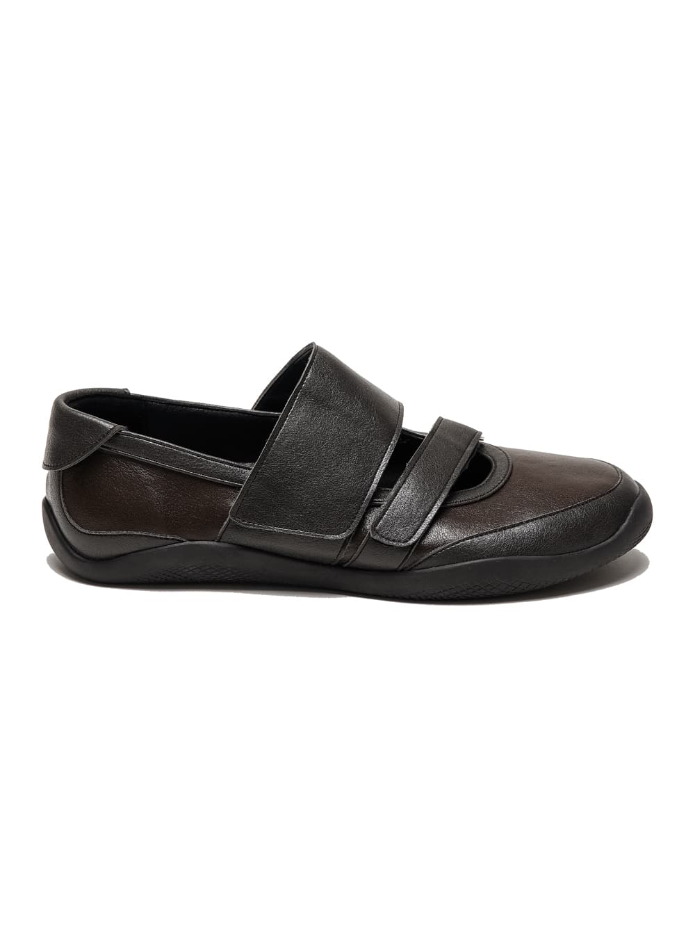 DOUBLE STRAP SPORTS BALLET FLATS_DEEP BROWN