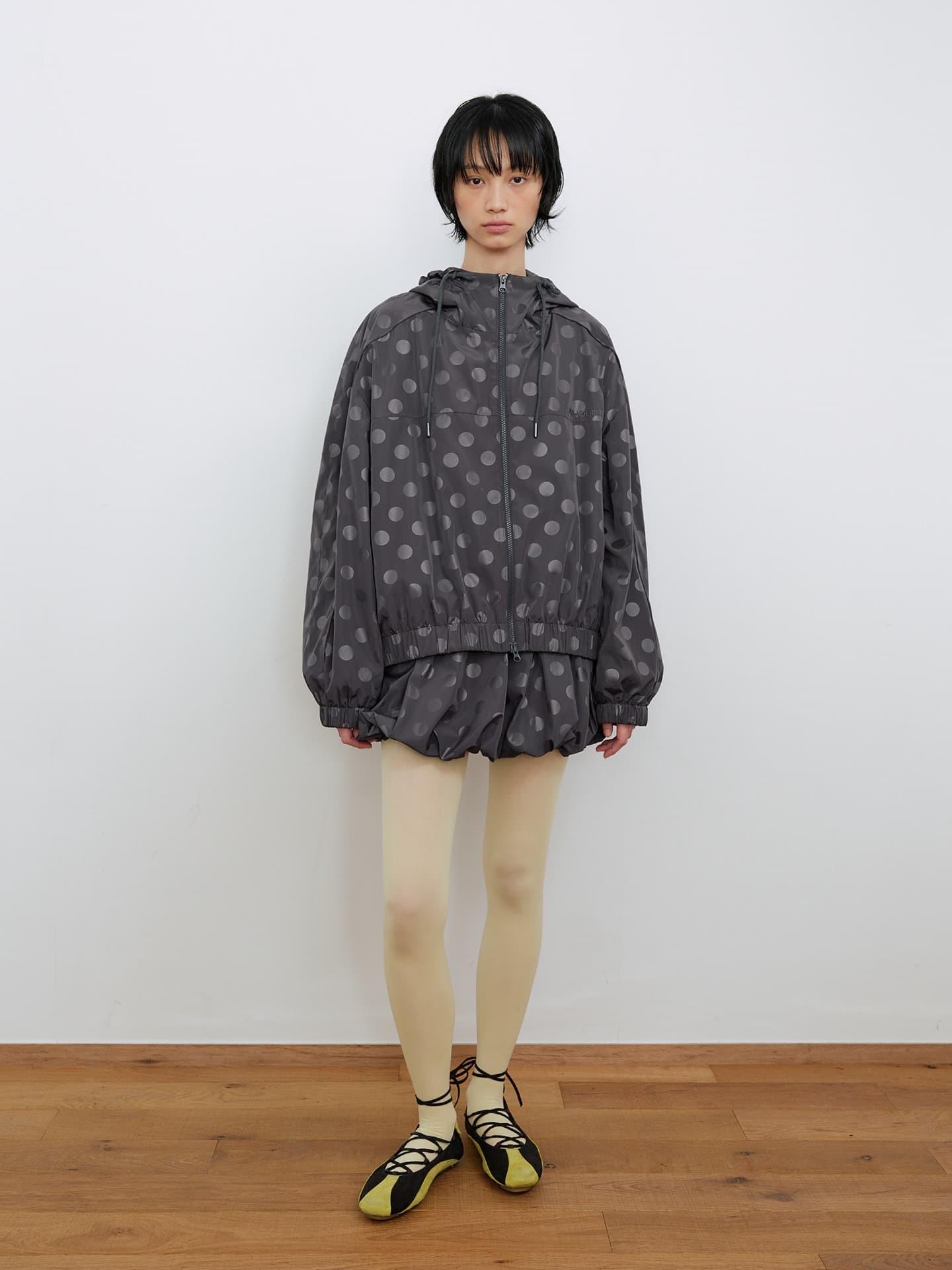 DOT PUMPKIN CULOTTE SKIRT_CHARCOAL