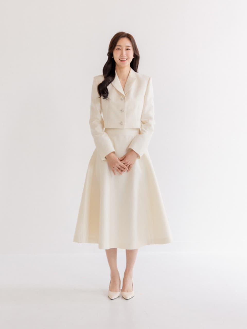 Wool-Silk Cropped Jacket / Ivory(3color)