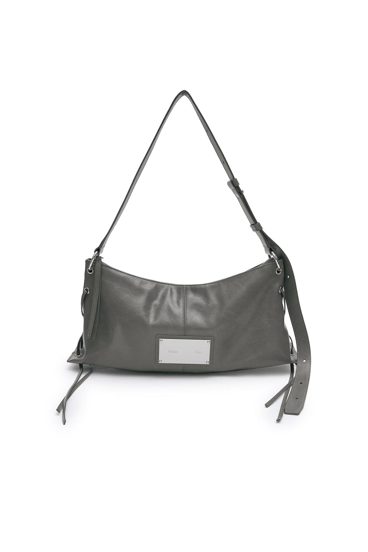 EYELET SHIRRING SHOULDER BAG IN GREY