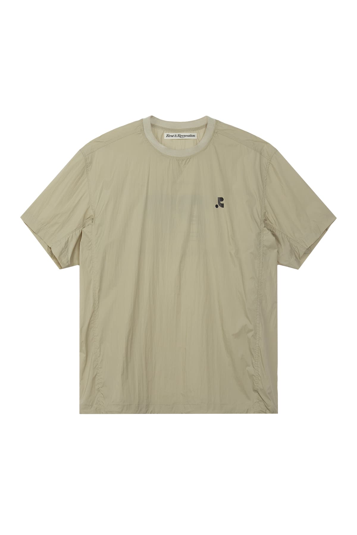 NYLON CREWNECK T-SHIRT - BEIGE