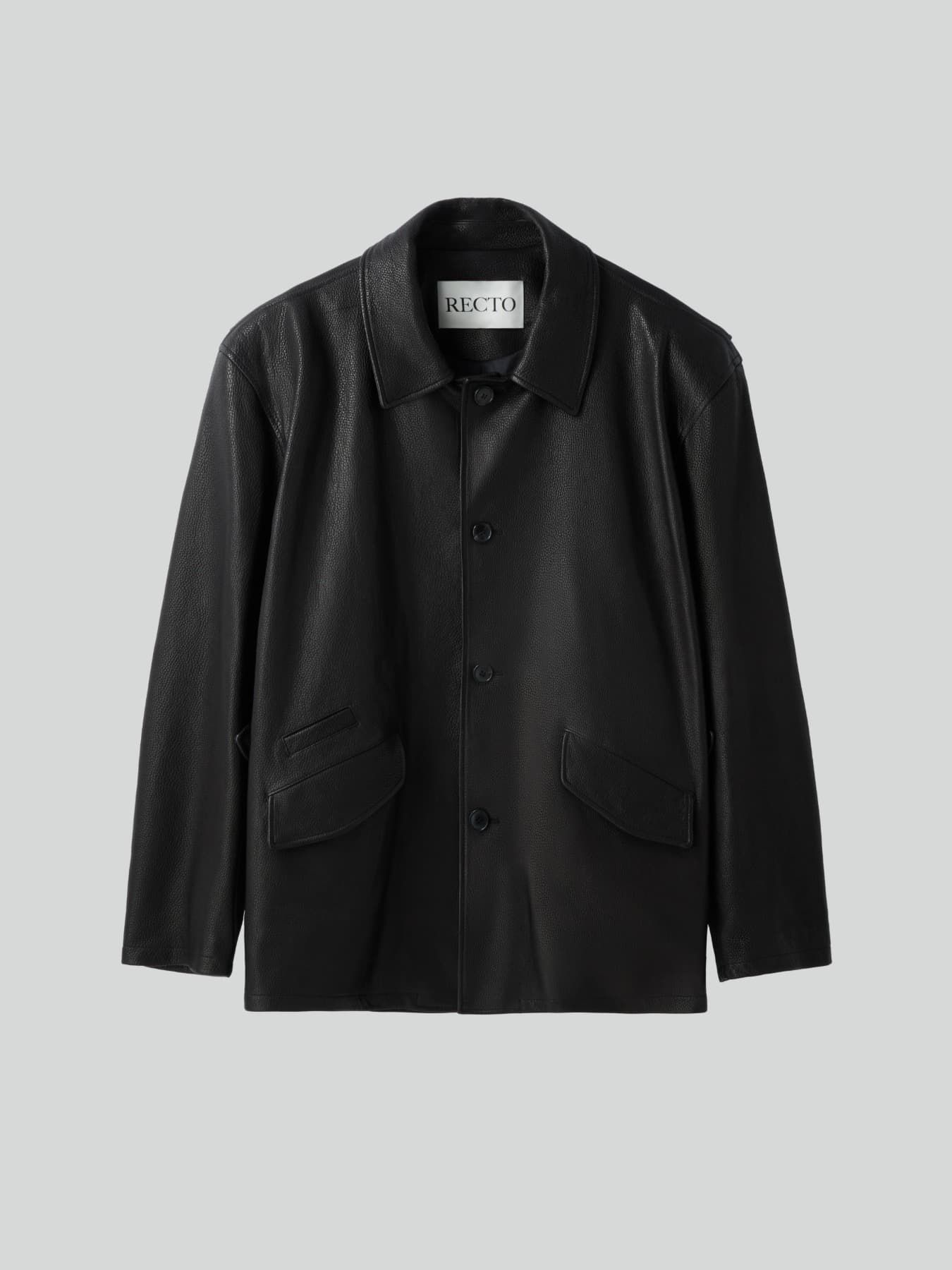VINTAGE LEATHER CHORE JACKET (BLACK)