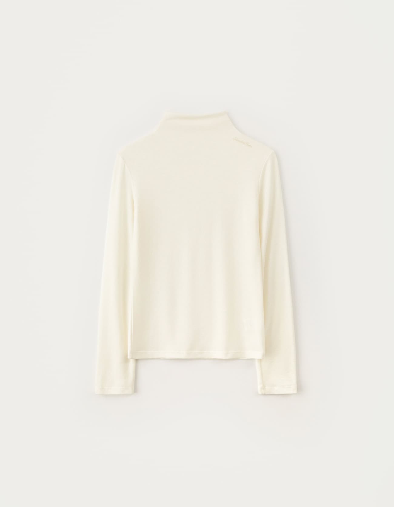 Lettering Turtleneck Top - Ivory