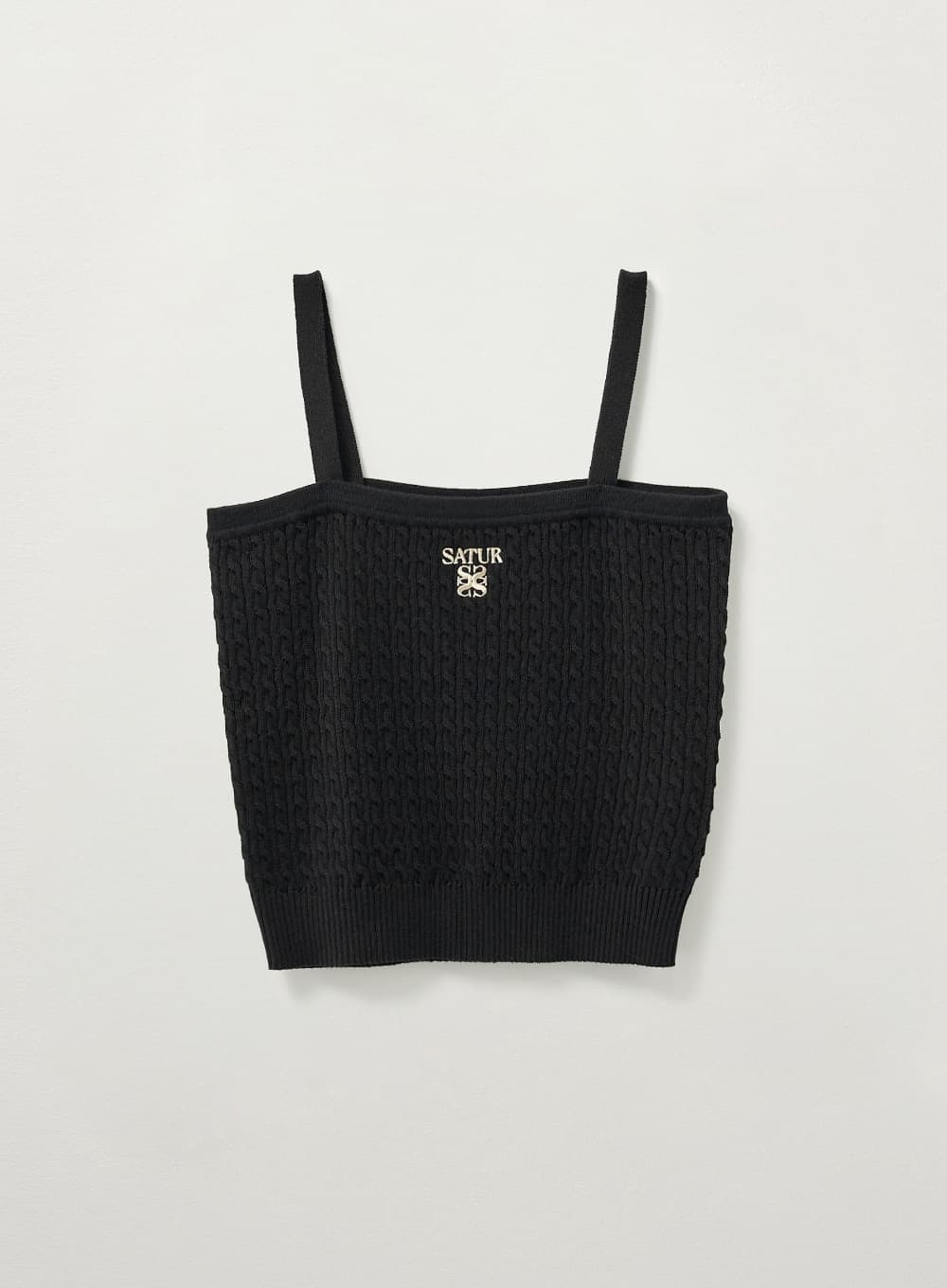 (W) Cable Knit Camisole - Black