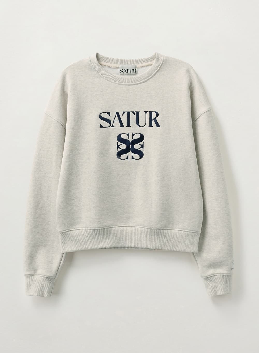 (W) Classic Logo Crop Sweatshirt - Melange Ivory