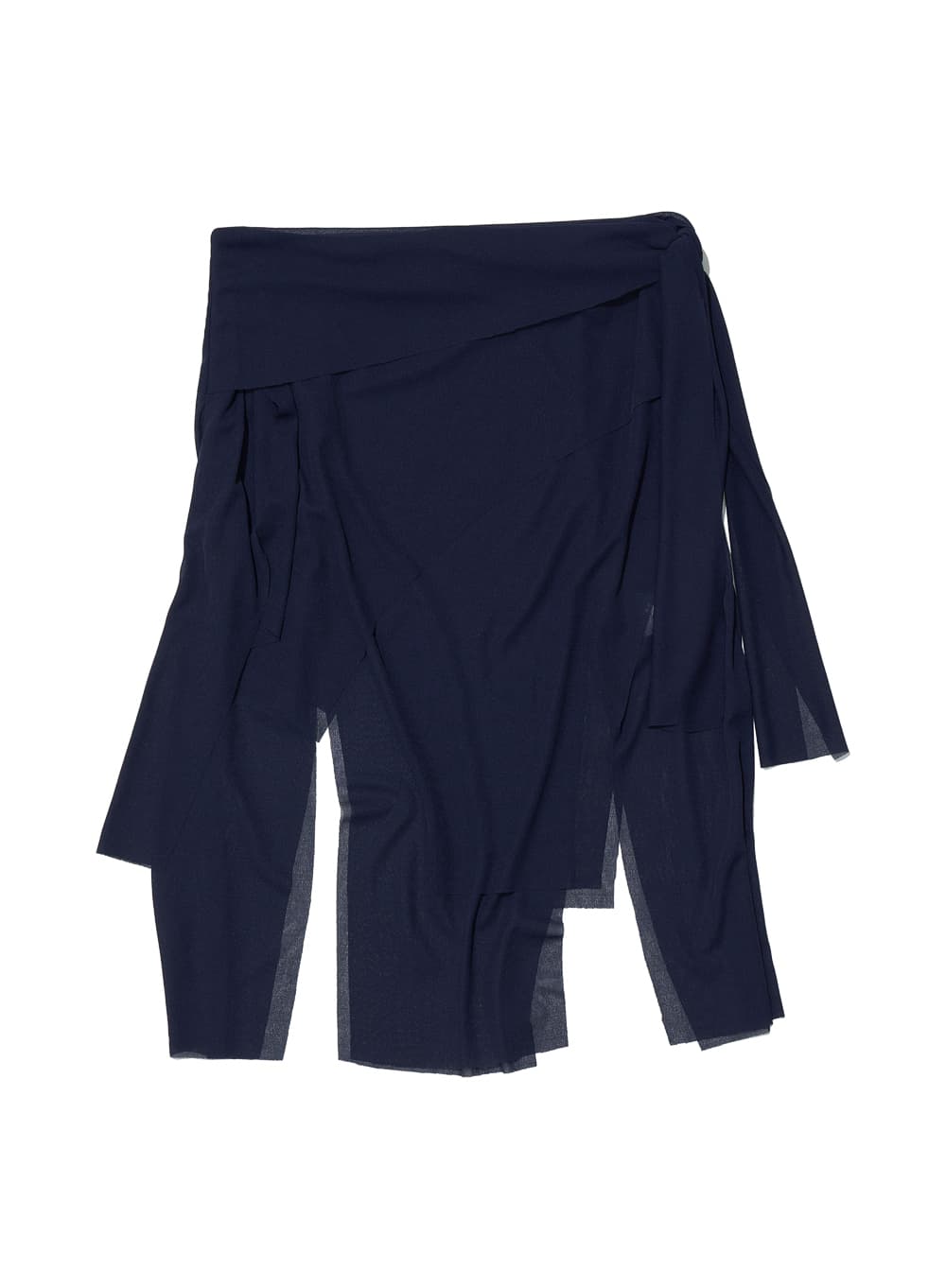BOW-TIE PANELED MIDI SKIRT_NAVY
