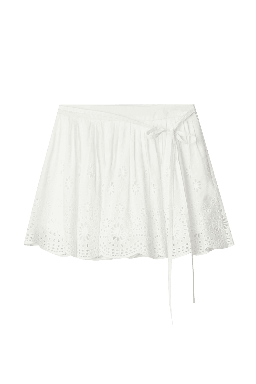 Floral Lace Wrap Skirt (White)