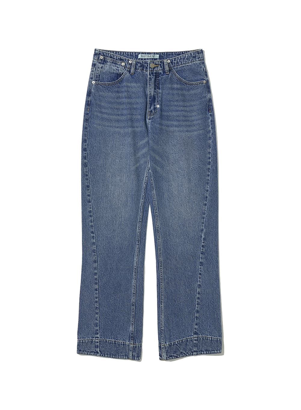 VINTAGE WASHED ASSYMETRIC JEANS_DARK BLUE