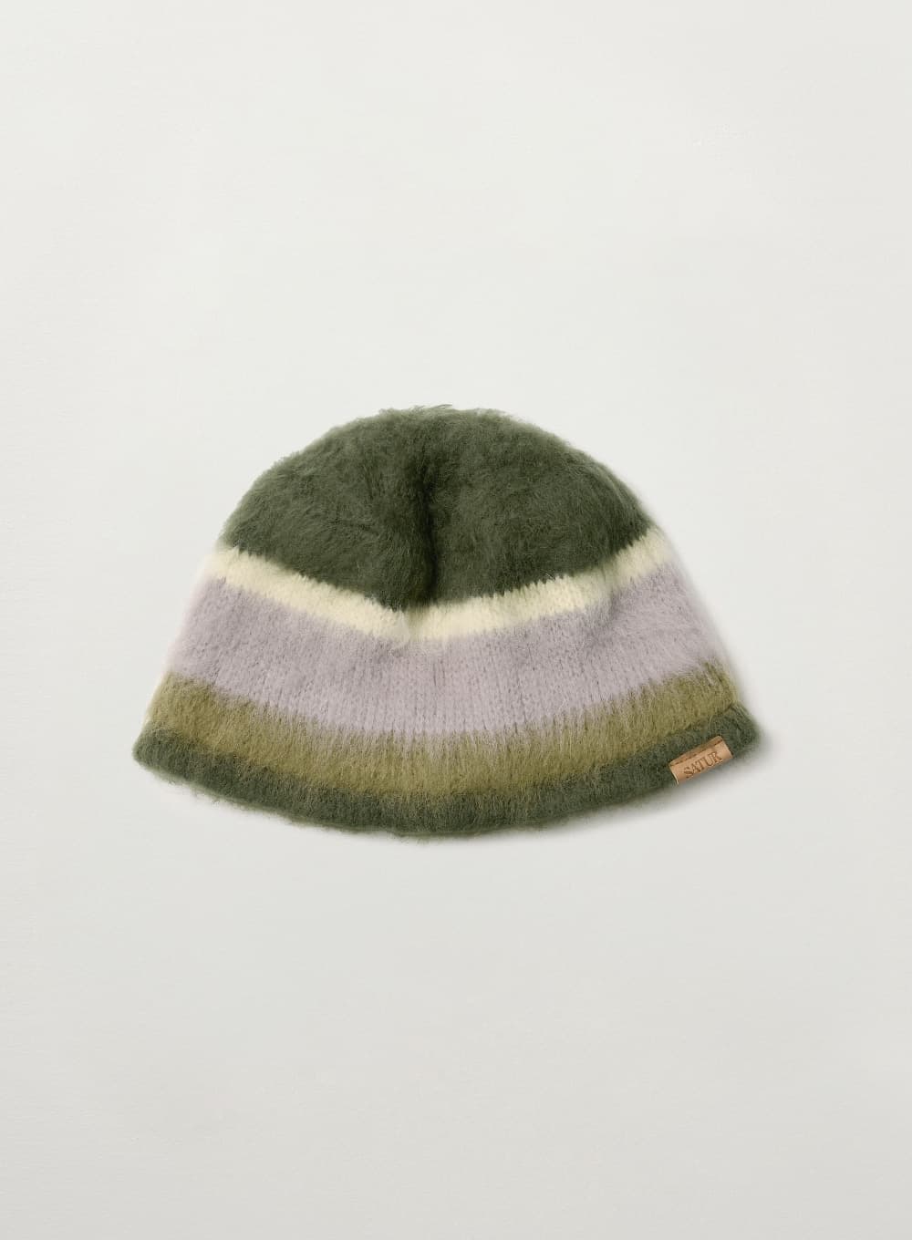 Stripe Knit Bucket Hat - Khaki