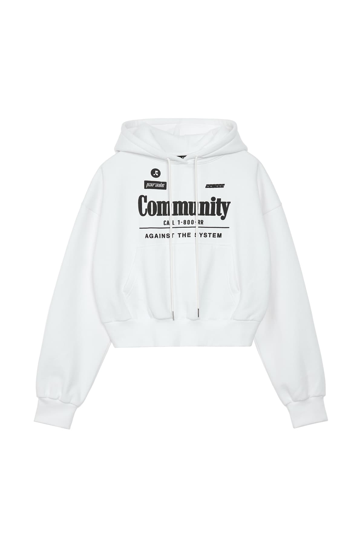 RR COMMUNITY CROPPED HOODIE - WHITE