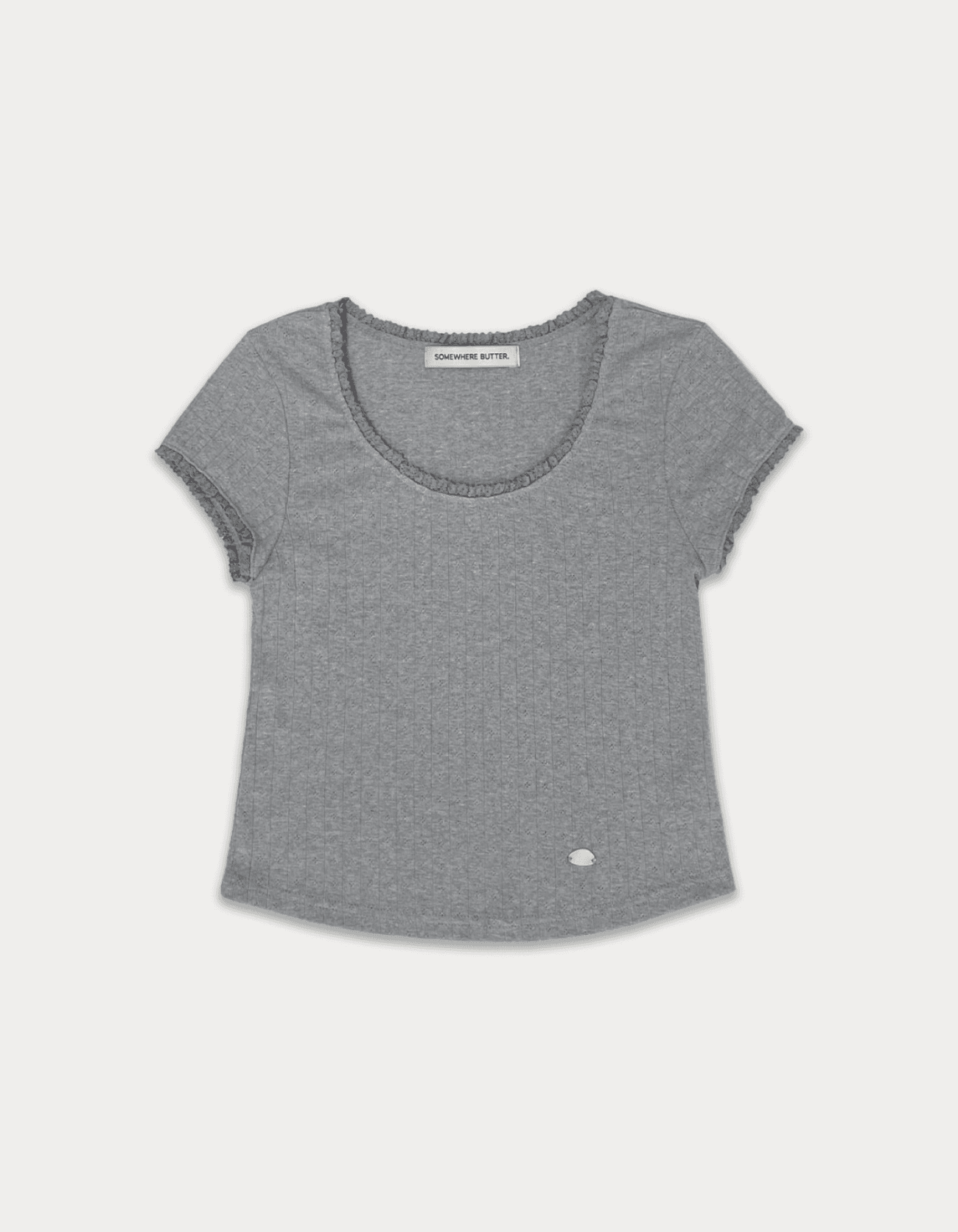5th / Lace pendant scoop top - grey