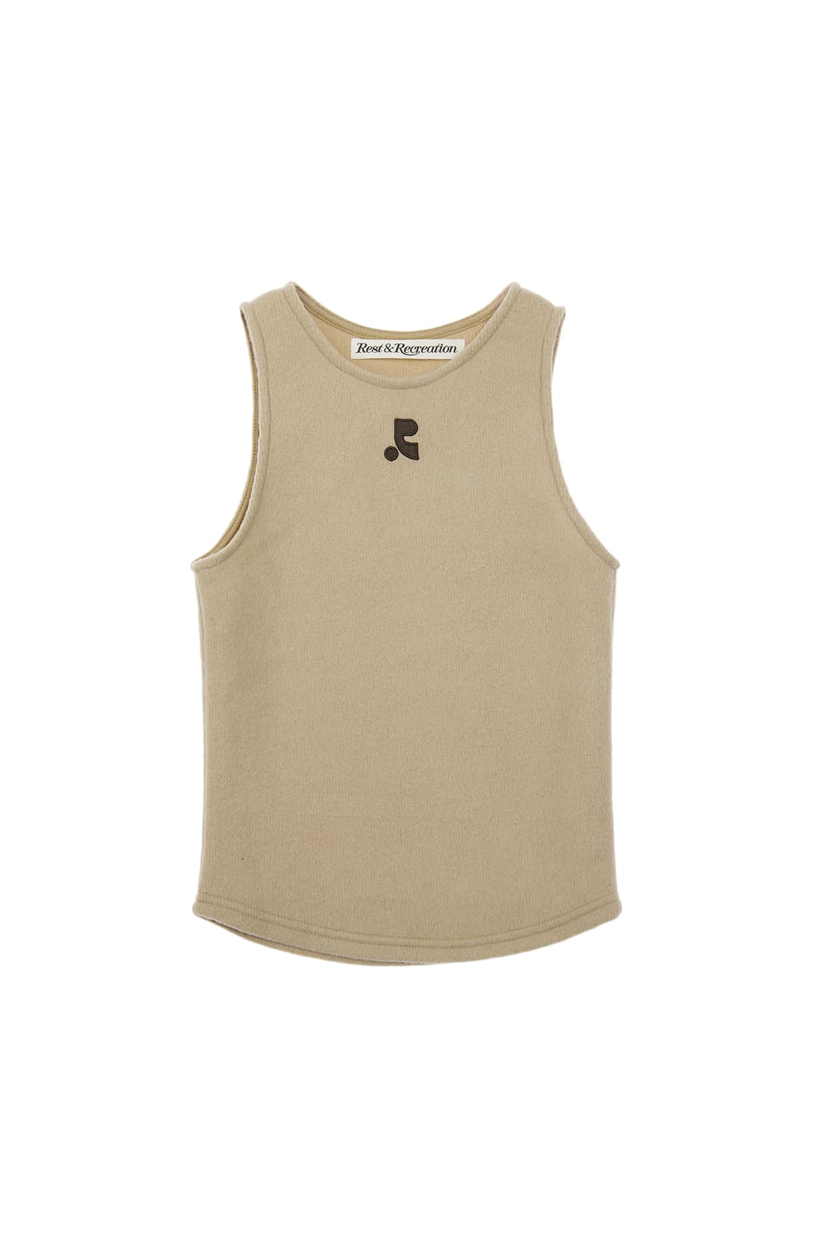 HAIRY KNIT TANK TOP - BEIGE