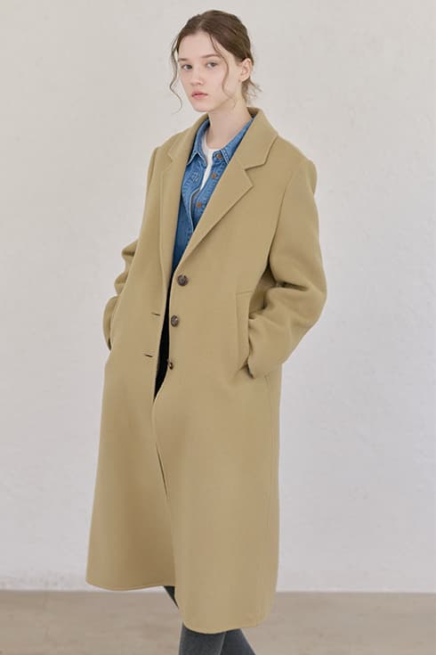 24FN relax-fit single handmade coat [B/BE]
