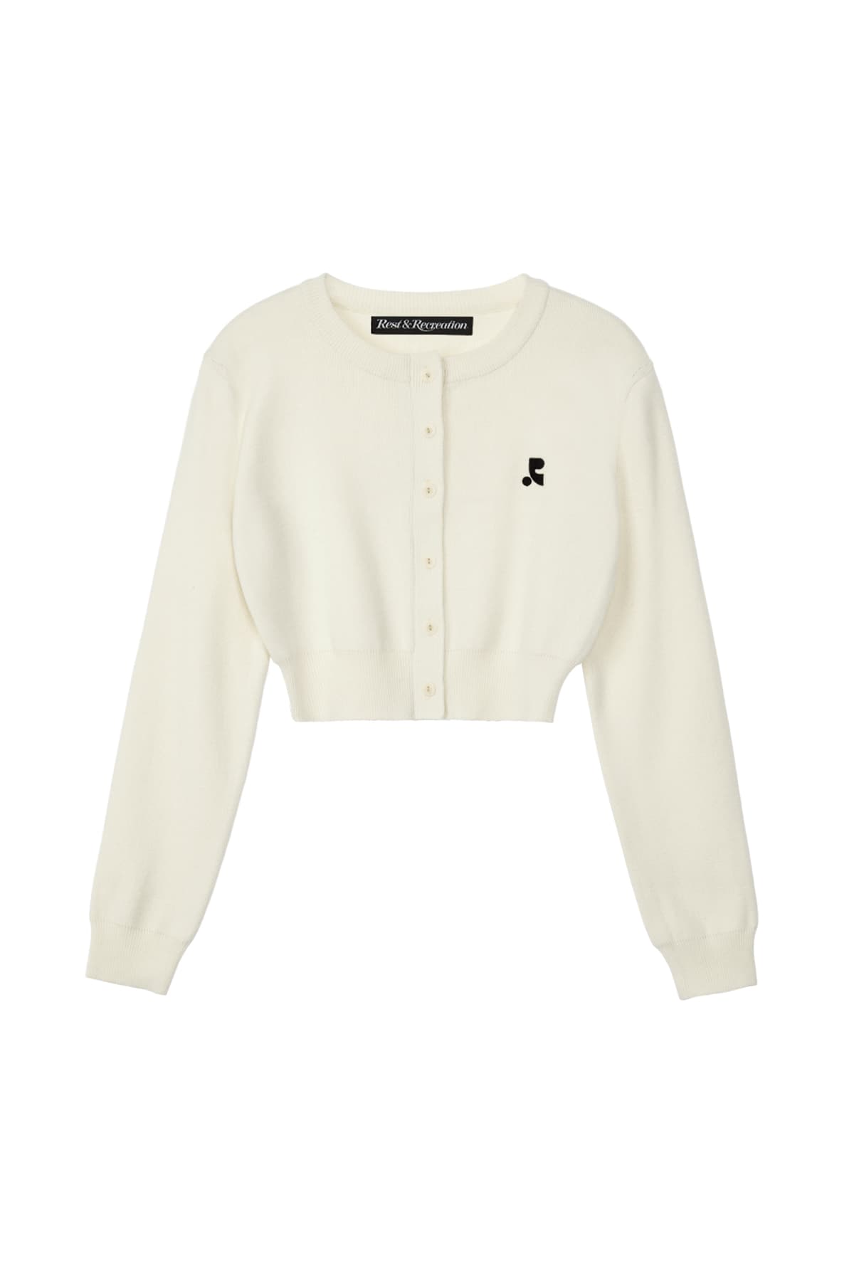 RR CROP KNIT CARDIGAN - IVORY