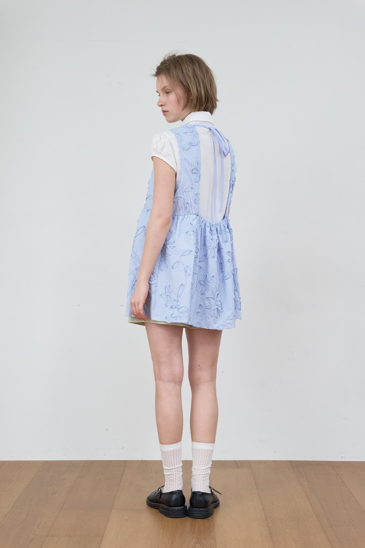 STRIPE TEXTURE DRESS_BLUE