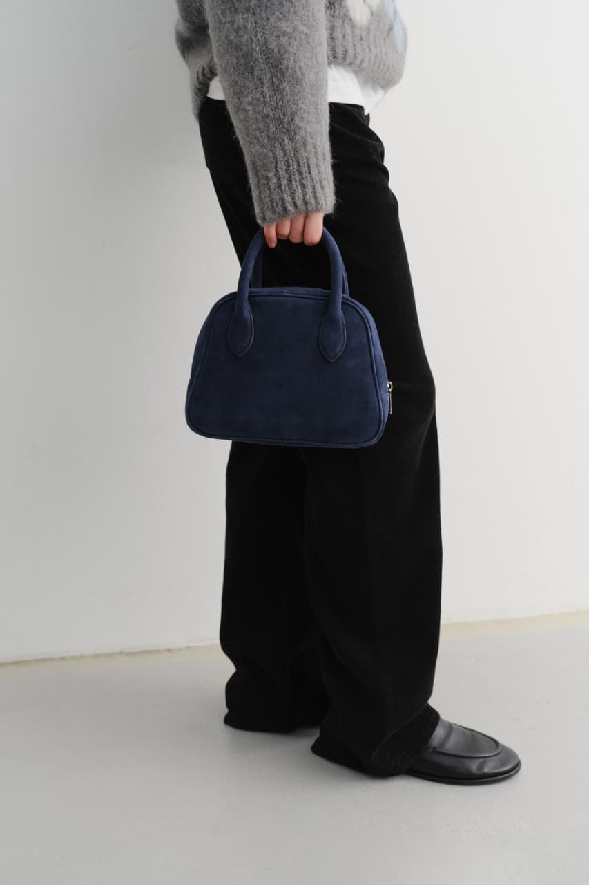 SUEDE BOSTON TOTE BAG NAVY_UDBA5F202N2