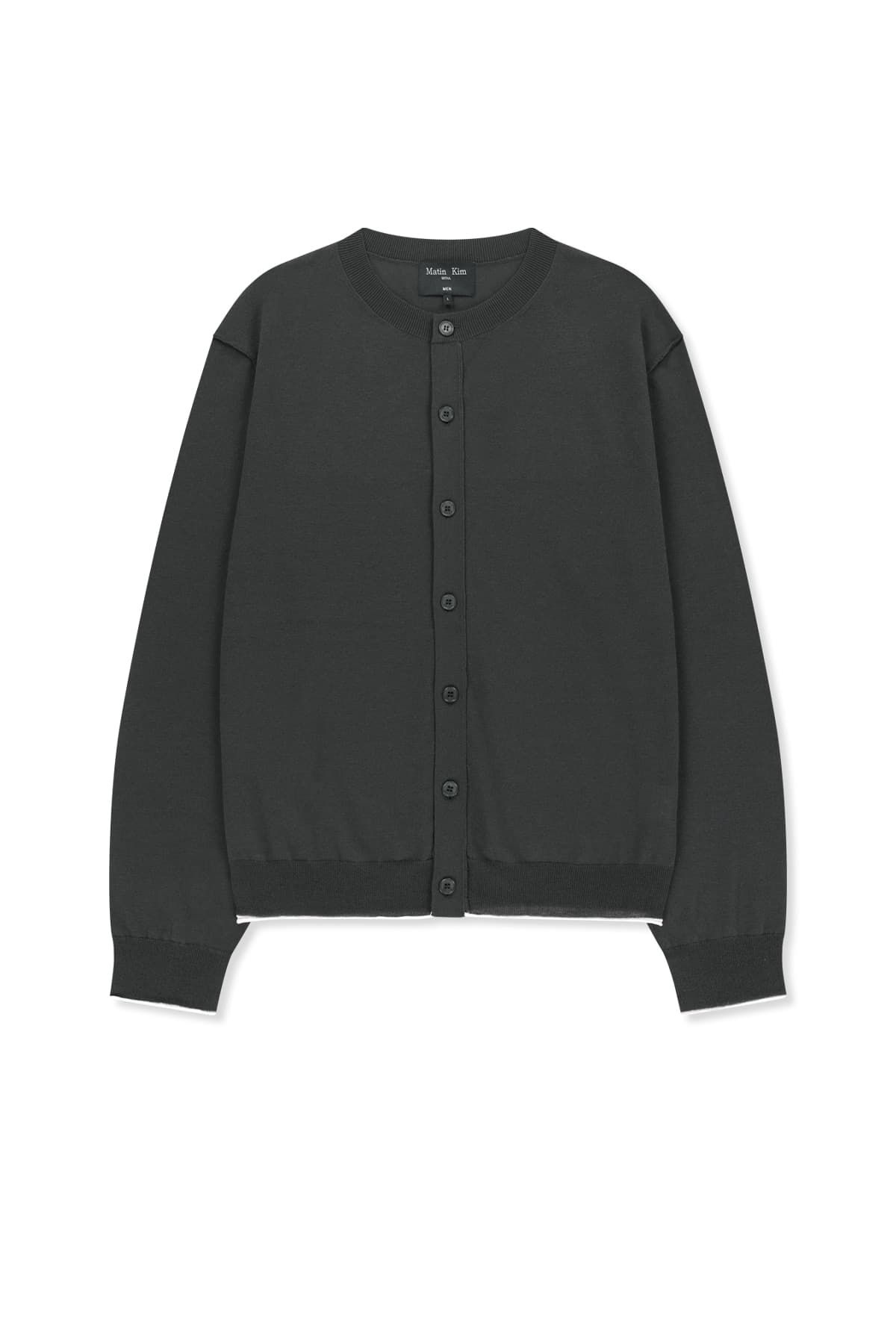 BACK LOGO SHEER CARDIGAN FOR MEN IN CHARCOAL