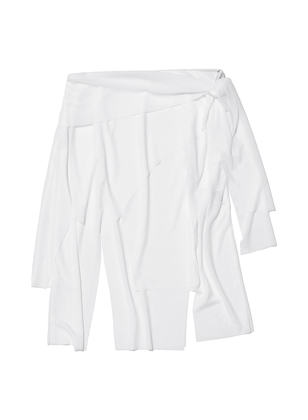 BOW-TIE PANELED MIDI SKIRT_WHITE