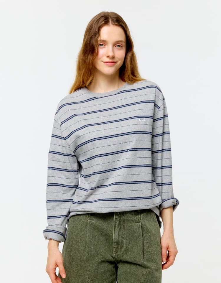 multi stripe t-shirt - melange grey