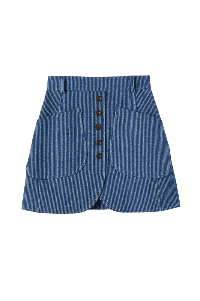 Pocket Denim Skirt (Blue)