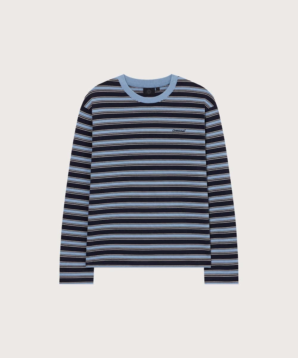 우먼 멀티 스트라이프 롱슬리브 Dark Navy
