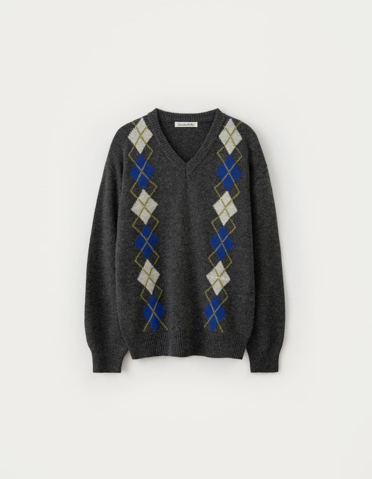 Noelle Argyle Knit - Charcoal