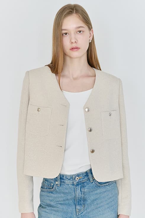 25N summer tweed crop jacket [L/BE]