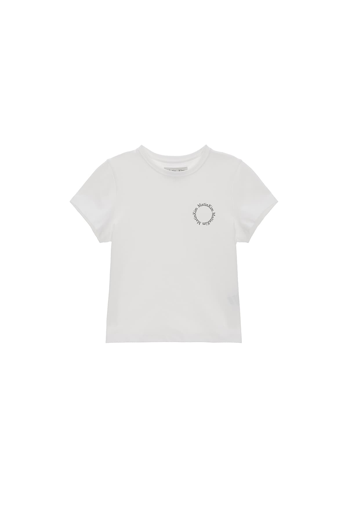 MATIN CIRCLE LOGO CROP TOP IN WHITE