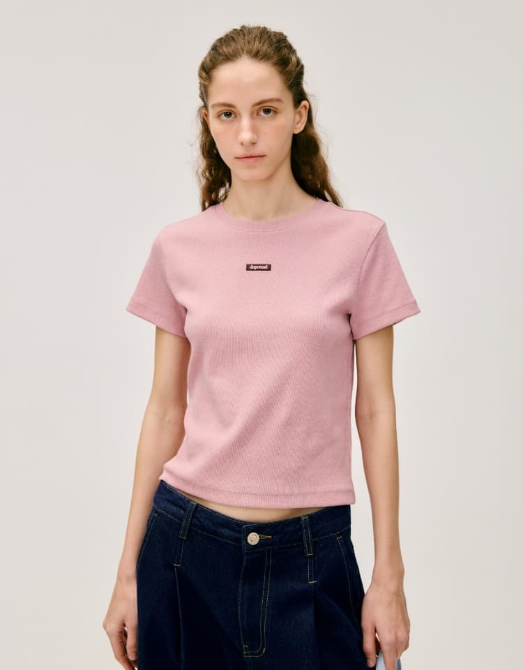 box logo slim pigment t-shirt - pink