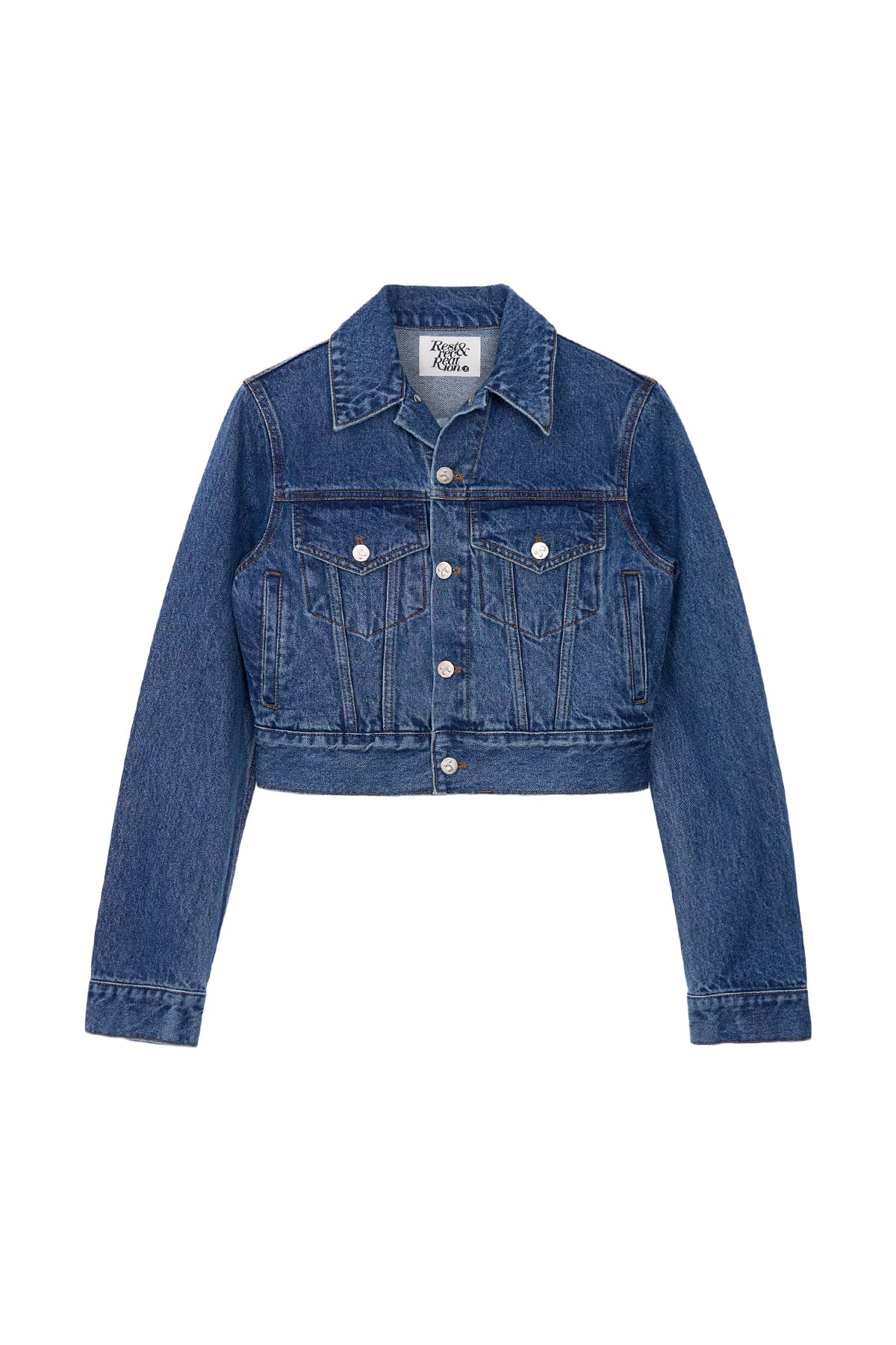 RR CROP DENIM JACKET - BLUE