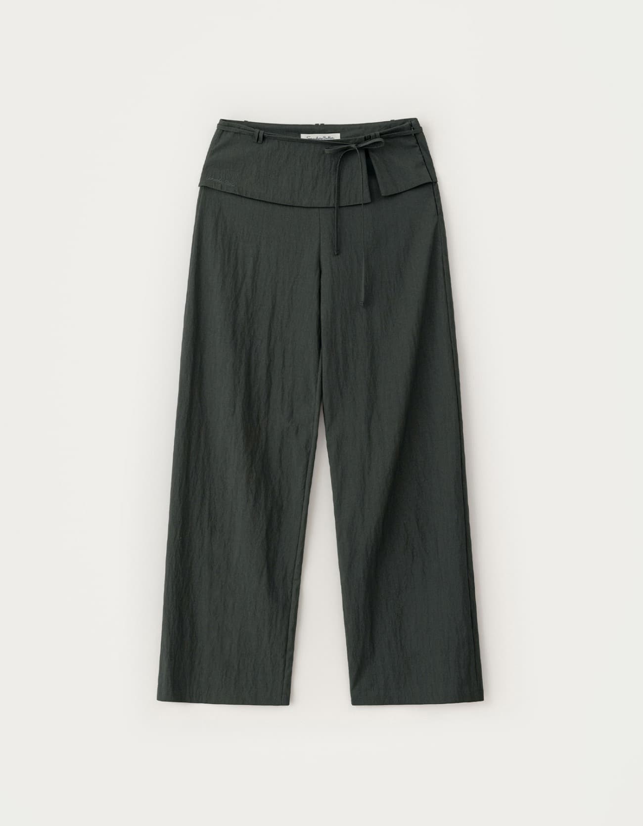 Nish Ribbon Nylon Pants - Charcoal