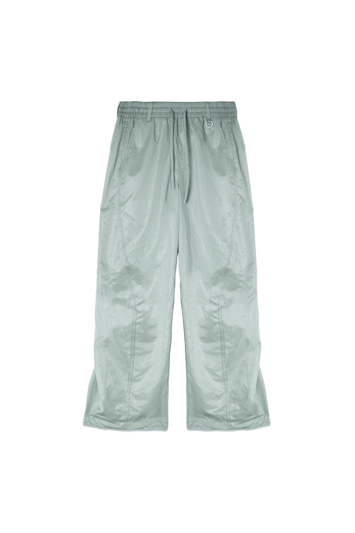 GLOSSY BANDING TRACK PANTS IN MINT